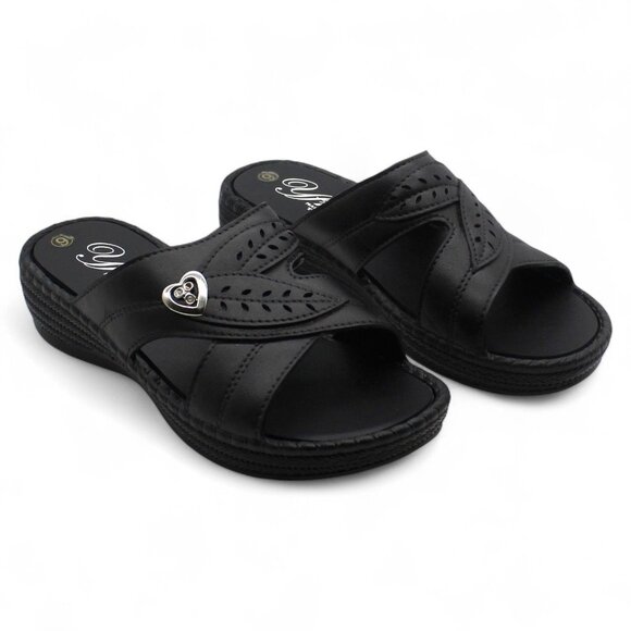 Tecs Women's Low Heel Slip-on Sandals Black, - Women's Outdoor at Academy Sports - Picture 1 of 8